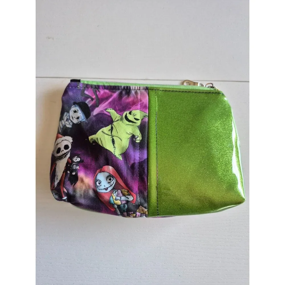 Dual-Sided Green& Spooky Villain Vinyl Pouch Waterproof Canvas Travel Organizer